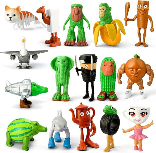 8Pcs Italian Brainrot Action Figures,Tralalero Travala Toy Set Tralalero Travala,Tung Tung Tung Sahur, Brr Brr Patapim - Brainrot fidget Toys,Decorations Gifts for Office Room Figurine Decor (16PCS-A)