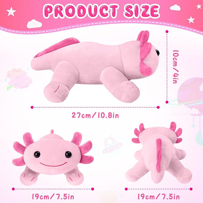 Axolotl Plush Toy,Soft Cute Axolotl Stuffed Animal Plushies,Axolotl Stuffed Animal Toy for Kids, Cute Plushies Axolotl Pillow Doll.Pink
