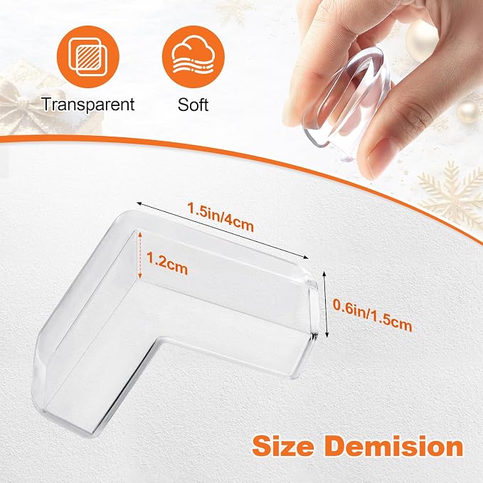 12 Pack Corner Protectors for Baby, Corner Guards Baby proofing, Clear | Table Protectors, Furniture Corner & Edge Safety Bumpers, Covers, Cushion, Anti-Bite, Strong Adhesive, Easy Installation