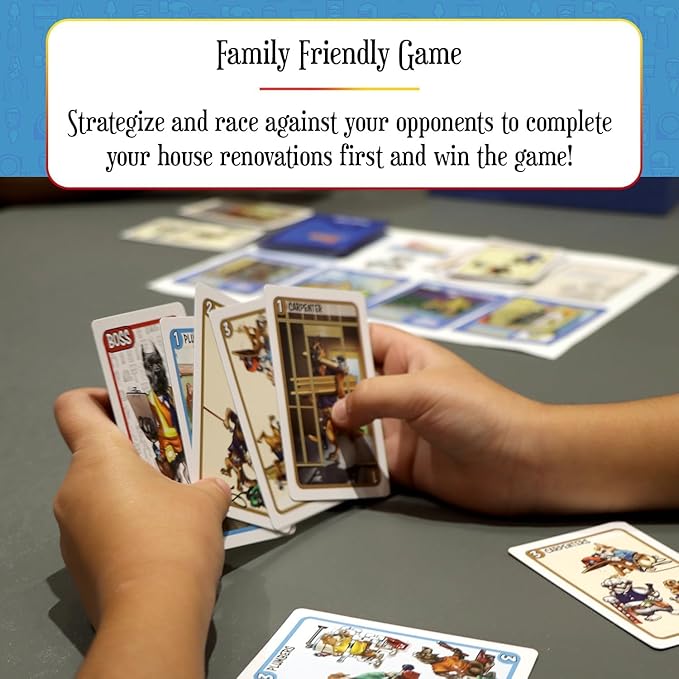 GoChuckle House Hounds Set Collection Card Game - A Race to Collect Workers Needed to Fix up Broken Down Houses, Strategy Game for Families, Adults, Kids, Ages 7+, 2-4 Players