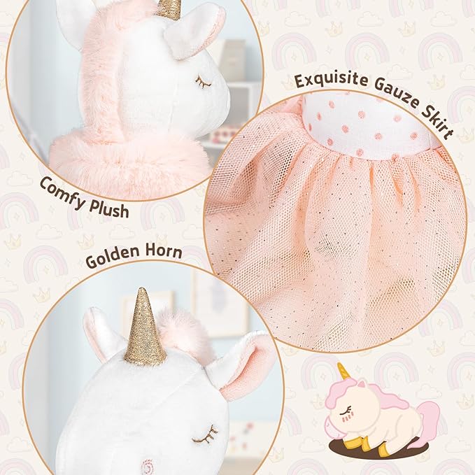 14" Unicorn Stuffed Animal,Soft Cute Unicorn Toys and Stuffed Animals for Girls Age 4-6, Plush Ballerina Toy for Baby Kid Teens, for Girls Birthday Dance Recital Gifts