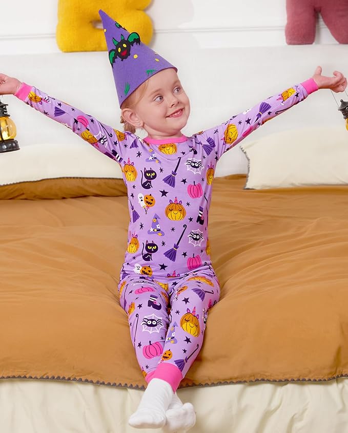 Bamboo Viscose Toddler Girls Kids Pajamas Unicorn Mermaid Pjs Long Sleeve Snug fit 12M-8Y 2pcs Soft Jammies