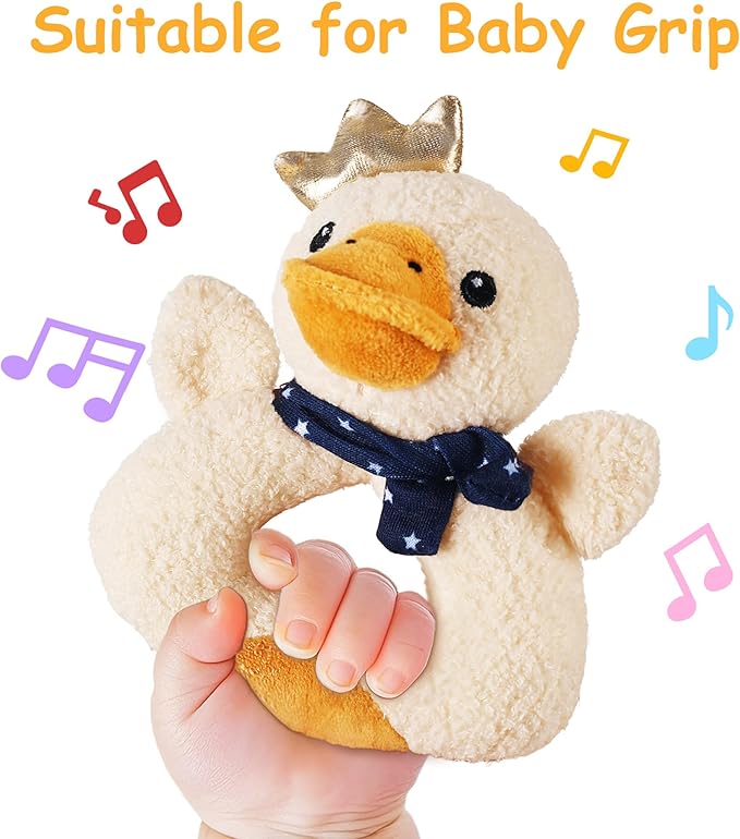 iPlay, iLearn Baby Toys 3 6 12 Month Newborn Gifts, Infant Soft Farm Stuffed Animal Rattles Plush Barn, Boy Girl Stuff, Valentine's Basket Stuffer, Sensory Hand Development Toy 0 2 4 7 9M 1 Yr - Farm