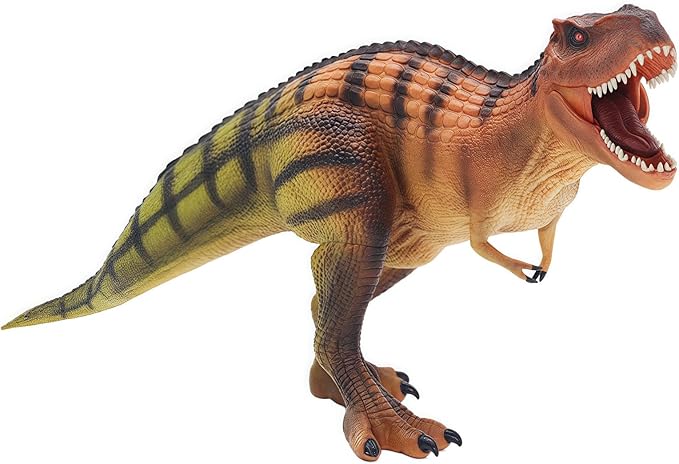 Gemini&Genius Tyrannosaurus Rex with Movable Jaw Dinosaur Roaring T-rex Toy, Hard Plastic Dinosaur Animal Toy for Kids 3-12 Years Old