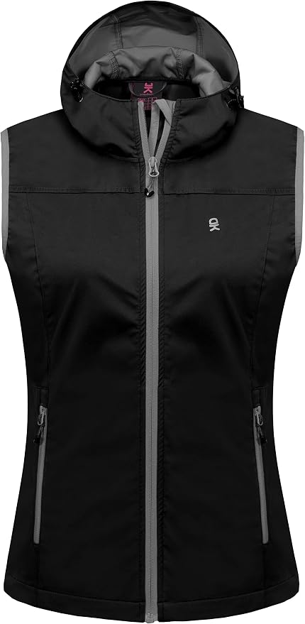 Little Donkey Andy Women's Lightweight Softshell Vest, Windproof Sleeveless Jacket for Running Hiking Travel