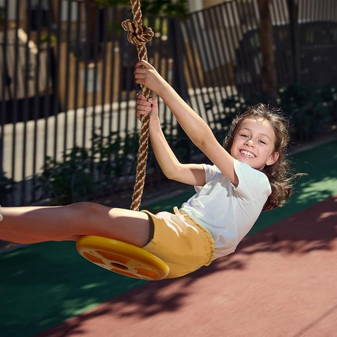 ZNCMRR Tree Swing for Kids Swing Set Accessories Climbing Rope for Kids with Disc Seat Rope Swings for Tree Disc Swing for Kid Outdoor Swings Easy Installation Heavy Duty Adjustable