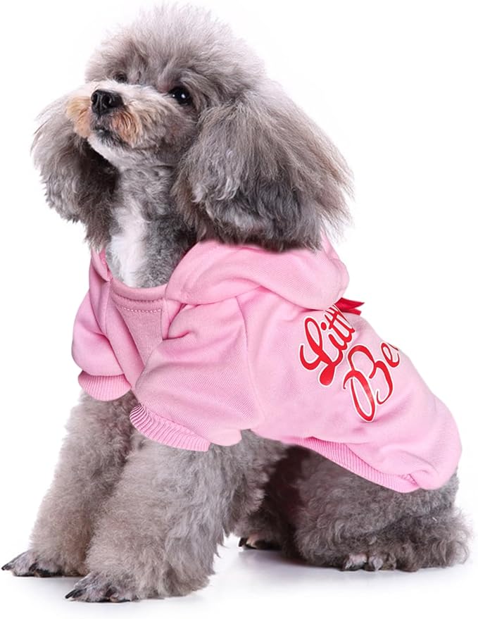 Jecikelon Winter Dog Hoodie Sweatshirts Warm Clothes for Small Dogs Chihuahua Coat Puppy Clothing Cat Custume (Small, Y01-Pink)