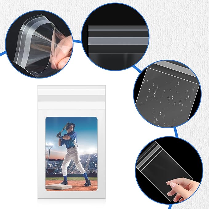 DEDC 500 Pcs Card Sleeves Team Bags for Trading Cards，Team Bag Fit 3x4 Top Loaders for Trading Card Shipping Sports Graded Card Sleeves Protector