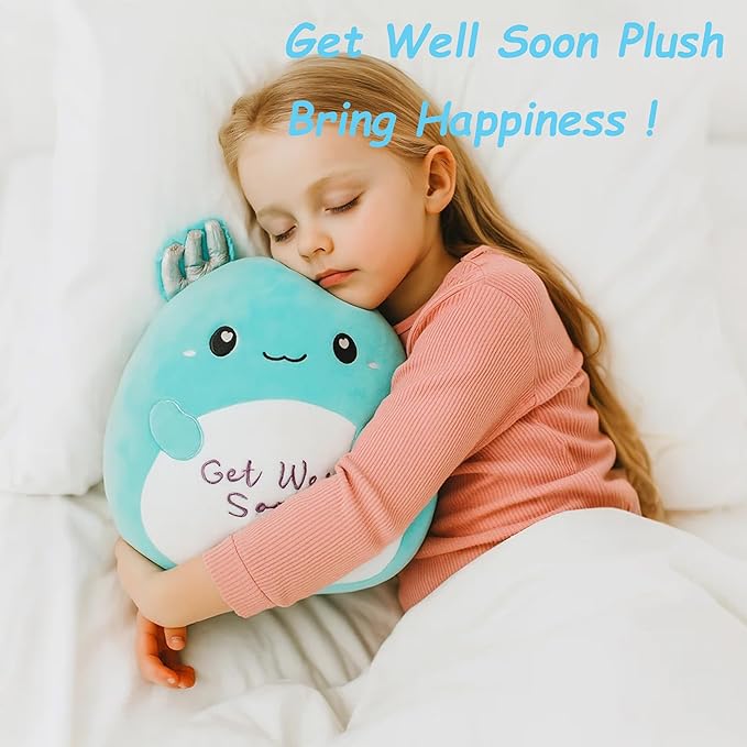 Easfan 13'' Get Well Soon Axolotl Plush Pillow Soft Cute Salamander Plush Get Well Soon Gifts for Kids Patient Feel Better for Women Men