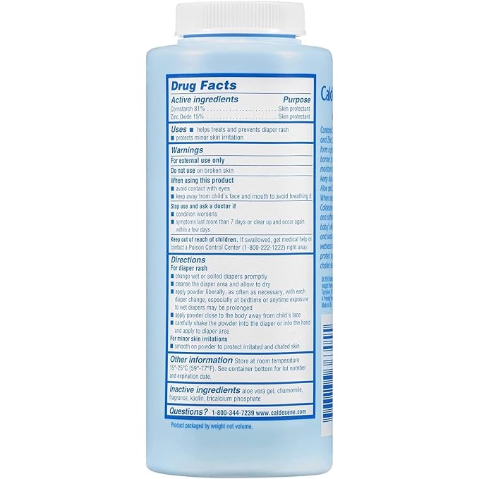 Caldesene Baby Cornstarch Powder With Zinc Oxide 5 oz (Pack of 12)
