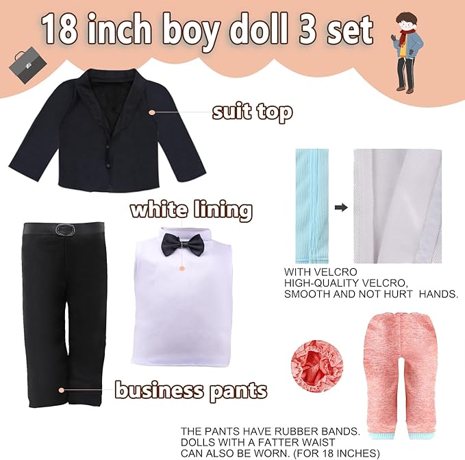 YAYYAY Stuffed Animal Bear Clothing - Set of Tuxedo Outfit Bear Clothes Suitable for 12 13 14 Inch Dolls, Bears on Weddings, Bear Accessories for Your Own Stuffed Animals