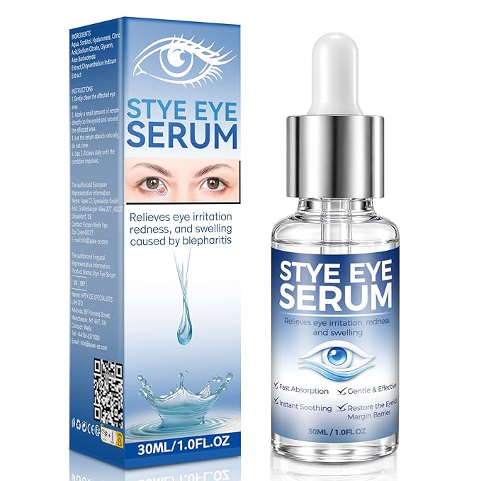 Stye Eye Treatment, Natural Relief Serum for Styes, Chalazions and Blepharitis, Blepharitis Treatment for Eyelids, Quickly Relieves Eyelid Irritation and Restores Healthier Skin, 30ML