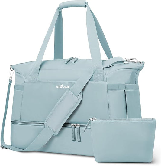 Gym Bag for Women, Personal Item Travel Bag with Shoes Compartment, Weekender Overnight Duffel Bag with Wet Pocket, Carry On Bag for Women, Travel, Gym, Weekend