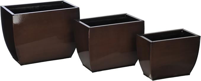 Gloss Brown 509 Zinc Vase (3 Sizes) - Set of 6 vases