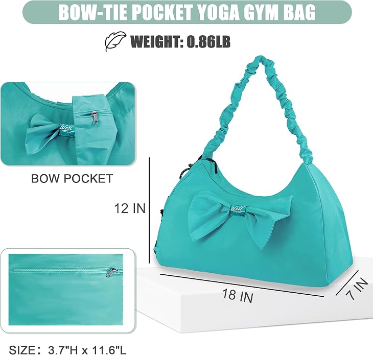 WOLT Gym Bag For Women, Yoga Mat Bag with Shoes Compartment, Wet Pocket and Water Bottle Pocket