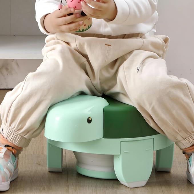 Portable Toddler Potty Foldable Travel Potty for Children Multi use Portable Kids Toilet Light Green