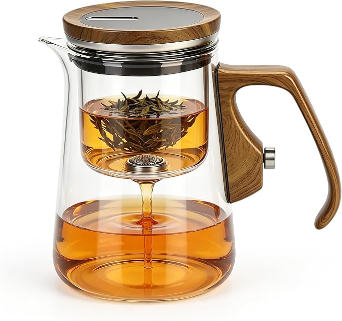 Magnetic Glass Teapot, Enchanted Tea Pot with Infuser, High Borosilicate Glass Tea Maker for Loose Leaf Tea Herbal Tea Loose Herb Tea, Tea Lovers Gift - 25oz