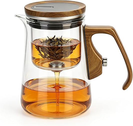 Magnetic Glass Teapot, Enchanted Tea Pot with Infuser, High Borosilicate Glass Tea Maker for Loose Leaf Tea Herbal Tea Loose Herb Tea, Tea Lovers Gift - 25oz