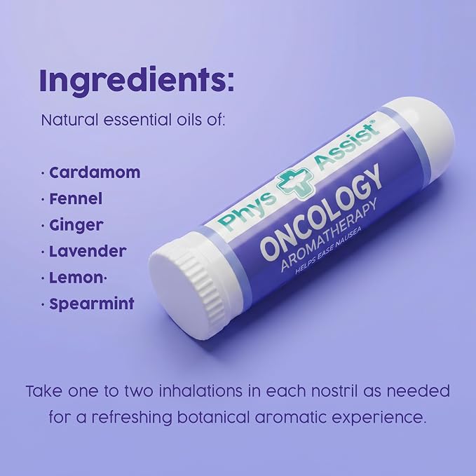 PhysAssist Oncology Aromatherapy for Nausea – Travel Size Essential Oil Blend with Ginger, Lemon, Spearmint, Lavender & Fennel – Portable Aromatherapy Support