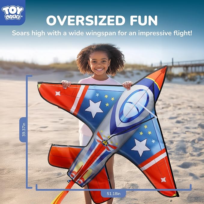 TOY Life 55.9'' Kites Easy to Fly for Kids Adults with 328.1 FT String, Beach Kite Outdoor Game Outside Toys Activity, Beach Toys for Kids, Gift for Boys Ages 4-8