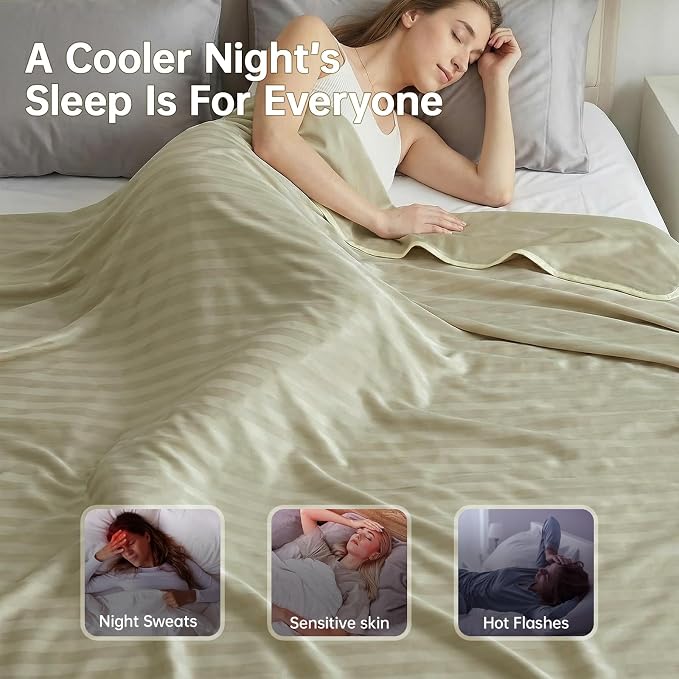 Guohaoi Cooling Blanket for Hot Sleepers and Night Sweats 50"x70" Twin Size | Arc-Chill Q-Max >0.5 Cool Fiber,100% Oeko-Tex Certified Lightweight Summer Blanket for Travel/Outdoor Ultra Cold Breathable