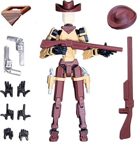Western Cowboy t13 Action Figure｜Assembly Completed｜ 3D Printed Dummy 13 for Collectors｜Lucky 13 Gift for Friends