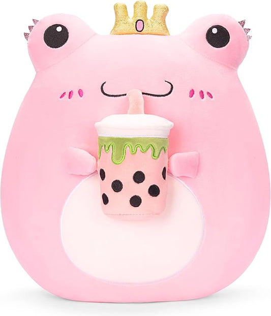 Original 13.5-inch Large Frog Plush Pillow Stuffed Animal Toy,Big Size Cuddle Huggable Cute Soft Toys Fat Kawaii Pillows Plushie,Gift for Kids Girls