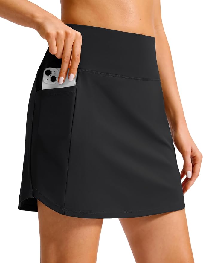 16'' Skorts for Women with 4 Pockets High Waisted Golf Skirt | Built-in Shorts, Stretch, A Line, Pickleball, Athletic, Casual, Tennis Skirt