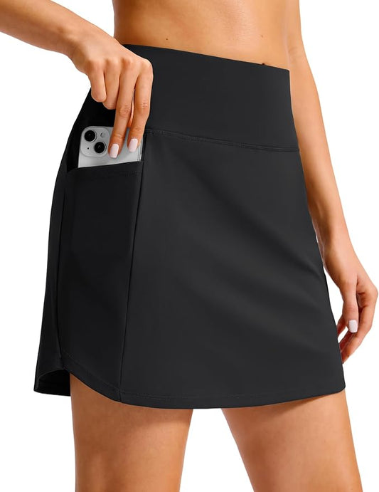 16'' Skorts for Women with 4 Pockets High Waisted Golf Skirt | Built-in Shorts, Stretch, A Line, Pickleball, Athletic, Casual, Tennis Skirt
