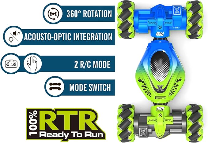 Gesture RC Car, 2.4GHz 4WD Gesture Sensing RC Stunt Car Toys for 6-12 Years Old Boys Girls, Hand Controlled Remote Drift Twist Offroad 360° Rotation with Lights Music for Birthday Gifts