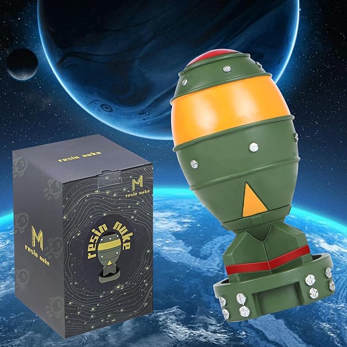 Mini Nuke Statue, Merchandise for Cosplay, Nuclear Bomb Statue, Props Decor, Gift for Friends and Gamer (Green)