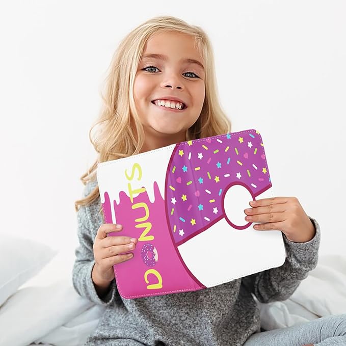 4 Pocket Card Binder 400 Card Holder Album, Pink Donut Trading Cards Holder Zipper Binder for Girl Teen Collection (Purple Donut, 400 Pocket)