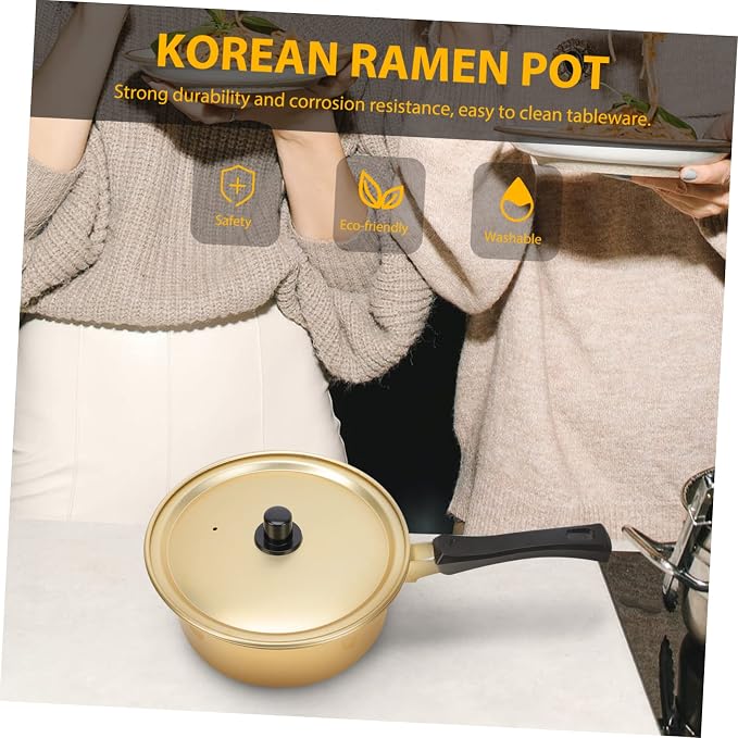 Aluminum Stockpot Korean Ramen Pot Instant Noodle Pot Non-stick for Cooking Pasta