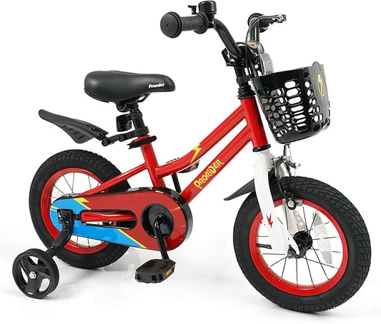 BABY JOY Kids Bike, 12 14 16 18 20 Inch Children Bikes for Boys Girls Teens 3-8 8+ Years w/Training Wheels or Kickstand, Handbrake, Coaster Brake & Removable Basket, Kids Bicycle of Multiple Colors