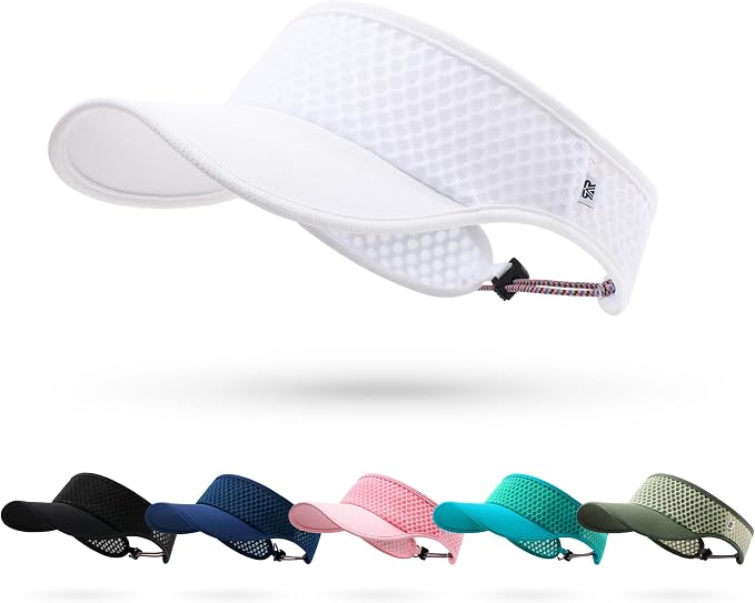 LONGLONG Sports Sun Visor Hat with Non-Slip Toggle Breathable for Women Men | Adjustable Quick Dry Moisture-Wicking Soft Lightweight Mesh Sun Protection Cap Golf Tennis Pickleball Running Garden Hiking
