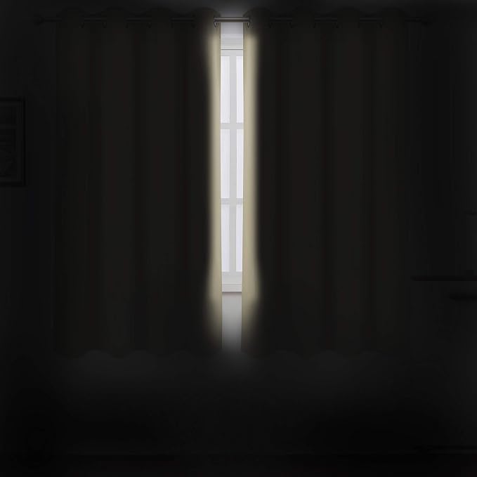 LEMOMO Beige Thermal Blackout Curtains/52 x 63 Inch/Set of 2 Panels Room Darkening Curtains for Bedroom