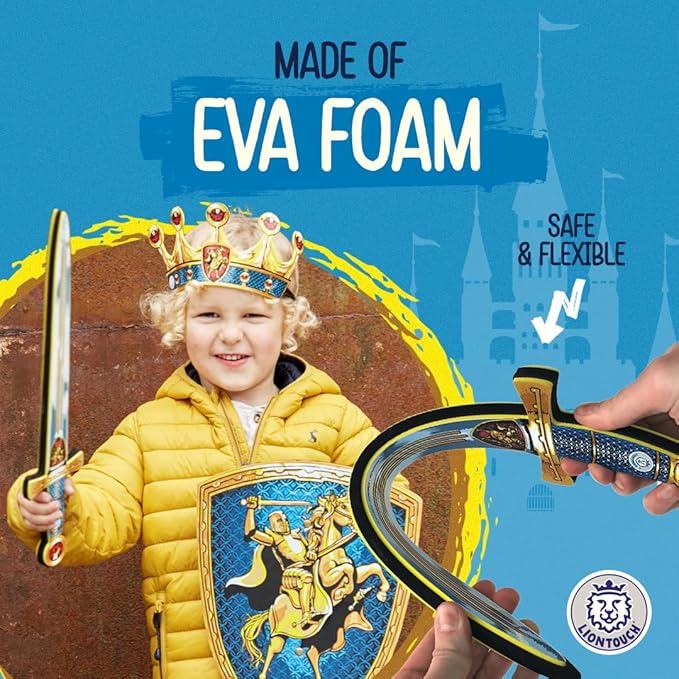Liontouch - Knight Foam Swords for Boys, 3-Pack – 3-6 Years | Pretend Play Toy for Kids & Toddlers with Medieval Horseback Riding Knight Theme | Safe Weapon Accessory for Boys’ Dress Up & Costumes