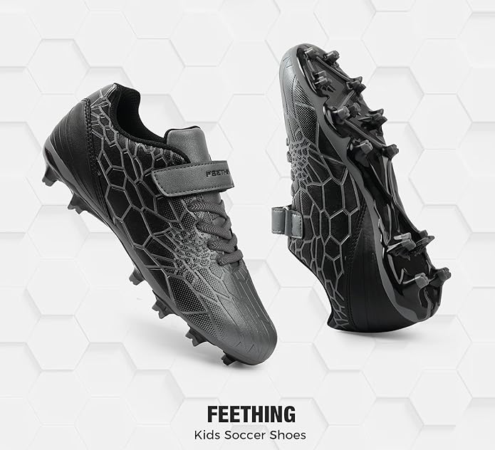 Kids Soccer Cleats for Boys Girls Soccer Shoes Firm Ground Youth Lightweight Athletic Training Football Cleats for Little/Big Kid