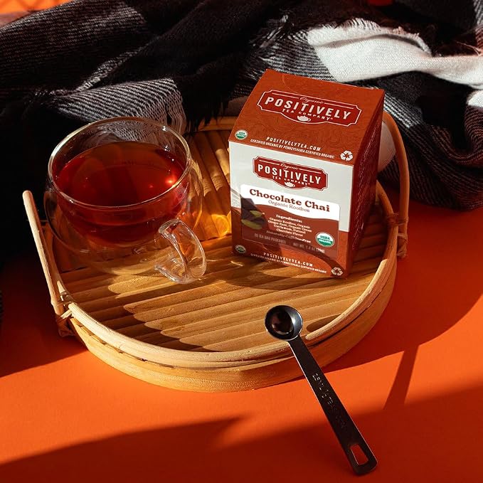 Organic Positively Tea Company, Rooibos Chocolate Chai Tea Bags, 20 Count