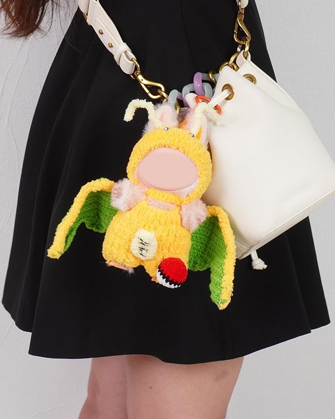 Hand-Crocheted Doll Clothes Set for 17cm Dolls - Original Cute Outfit, Handmade Crochet Accessories, Kawaii Animal Style Collectibles (Dreamy Dragon)