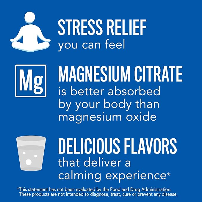 Natural Vitality Orange Flavor Magnesium Anti-Stress Drink Mix, 8 OZ