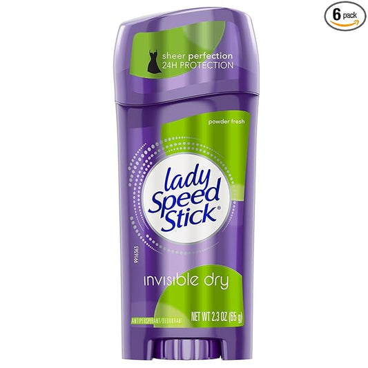 Lady Speed Stick Invisible Dry Antiperspirant Deodorant, Powder Fresh - 2.3 ounce (6 Pack)