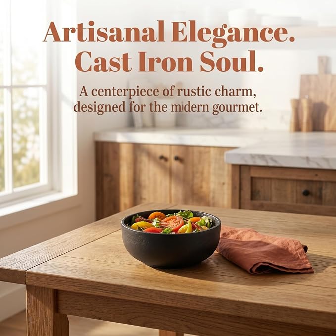 Cabilock Cast Iron Bibimbap Bowl 6.7 Inch Korean Stone Bowl for Cooking Sizzling Hot Pot Dolsot Professional Ramen Noodle Soup Mixing Rice Serving Basin Oven Safe Seasoned Kitchenware