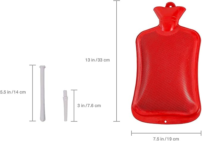 MABIS Reusable Hot Water Bottle, Enema and Douche Kit Helps to Alleviate Pain Associated with Constipation, Bloating, Aches and Pains, 2 Quart Capacity, 42-842-000, Red, One
