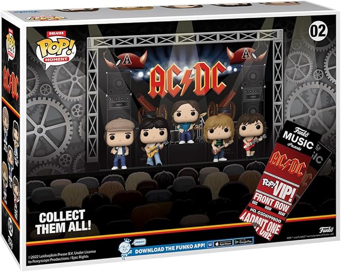 Funko AC/DC Pack 5 Figurines POP! Moments DLX Vinyl AC/DC in Concert 9 cm