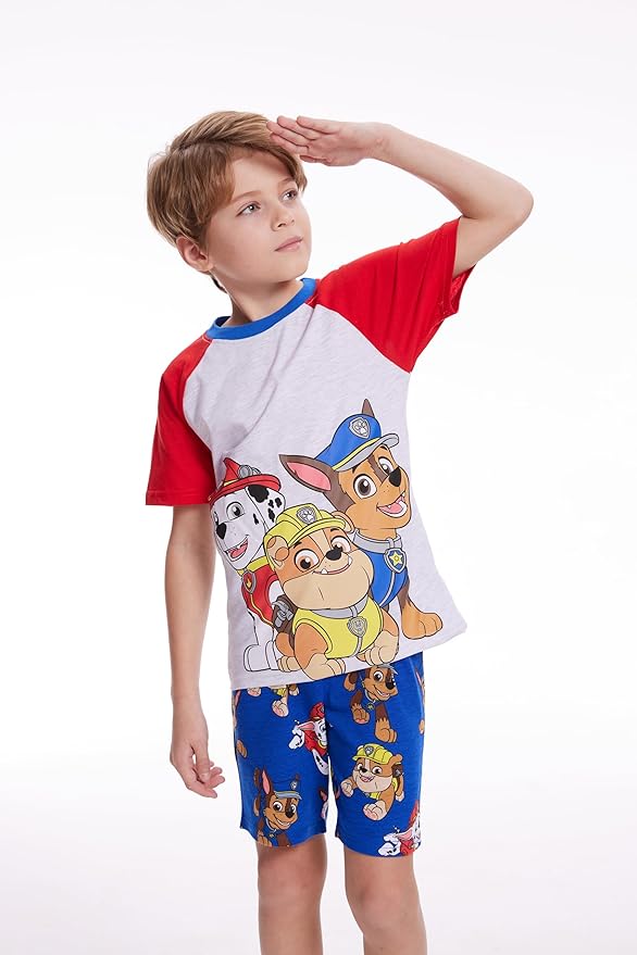 Paw Patrol Nickelodeon Chase, Marshall & Rubble Boys T-Shirt and Shorts Set for Toddler and Little Kids