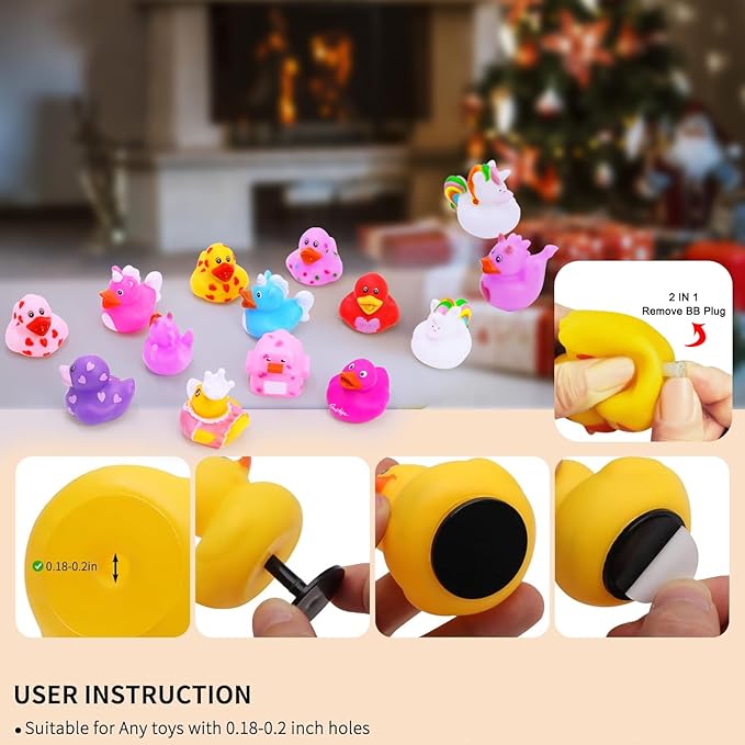 Rubber Ducks Toy Duckies for Girls,12Pack Ducking Pink Rubber Duck in Bulk, Ducks for Unicorn Ducks Baby Bath Toys, Birthday Party Stocking Stuffers Classroom Gift (Valentine's Ducks)