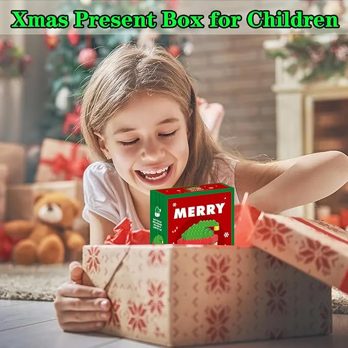Christmas Building Blocks Compatible for Lego Christmas Elf Micro Blocks Stacking New Toys Holiday Present Box New Year Gifts for Kids Ages 6+ Boys and Girls(Elf)