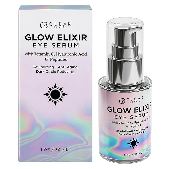 Clear Beauty Vitamin C & Hyaluronic Acid Under Eye Serum - Reduce Eye Bags, Puffiness, Dark Circles & Wrinkles, Lifting Eye Serum - Cruelty Free Korean Skin Care For All Skin Types