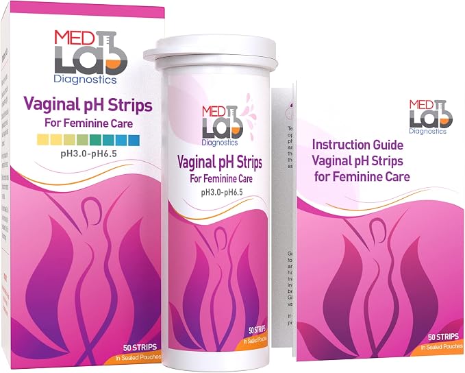 Vaginal ph Test Strips for Women(50 cnt). BV Home Test Kit for Bacterial Vaginosis, Yeast Infection and Menopause Strips. Feminine pH Test for Vaginal Acidity and Alkalinity. Strips in Sealed Pouches